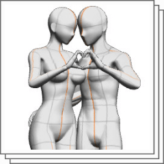 Pose Collection 2 Making The Heart By Hand No Height Difference Clip Studio Assets