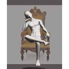 sitting on throne pose