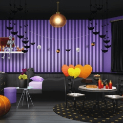 ハロウィンのお部屋_風船_閉_夜(hallo01-room_n_bal_cl) - CLIP STUDIO ASSETS