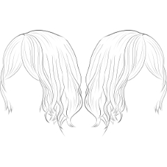 Long Bob Hair - three-quarter face - CLIP STUDIO ASSETS