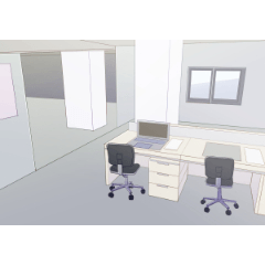 期間限定価格 Just Stick One Frame Completed Office Background 1 期間限定価格 Clip Studio Assets