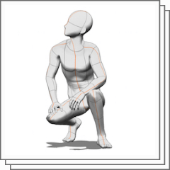 tilted crouch - CLIP STUDIO ASSETS