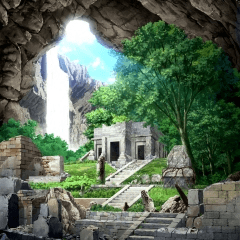 Come See Background Material Dungeon Hen Cave Ruins Waterfall Iseki02dou M Day Clip Studio Assets