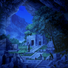 みにくる背景素材ダンジョン編 洞窟遺跡iseki02dou N 夜 Clip Studio Assets