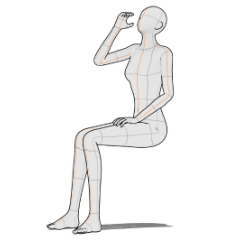 Drinking pose with bottled water - CLIP STUDIO ASSETS