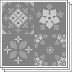 クラシック花柄 グレースケール Clip Studio Assets