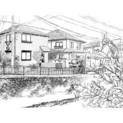 アナログ風 住宅街 背景 Clip Studio Assets