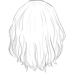 Long Bob Hair - Behind - CLIP STUDIO ASSETS