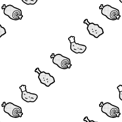 Continuous pattern of meat with bone - CLIP STUDIO ASSETS