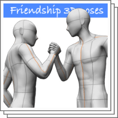 【3D POSES】friendship - CLIP STUDIO ASSETS