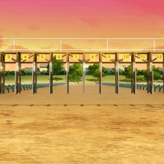 Background Material Racetrack Hen 01 Gate Open Gate01 Y Evening Clip Studio Assets