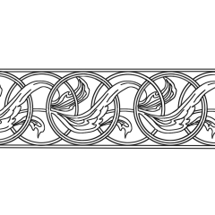 Art Nouveau Feather Pattern Continue Clip Studio Assets