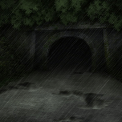 トンネル＿雨＿みにくる背景素材旧校舎ホラー01＿snowuta_036r