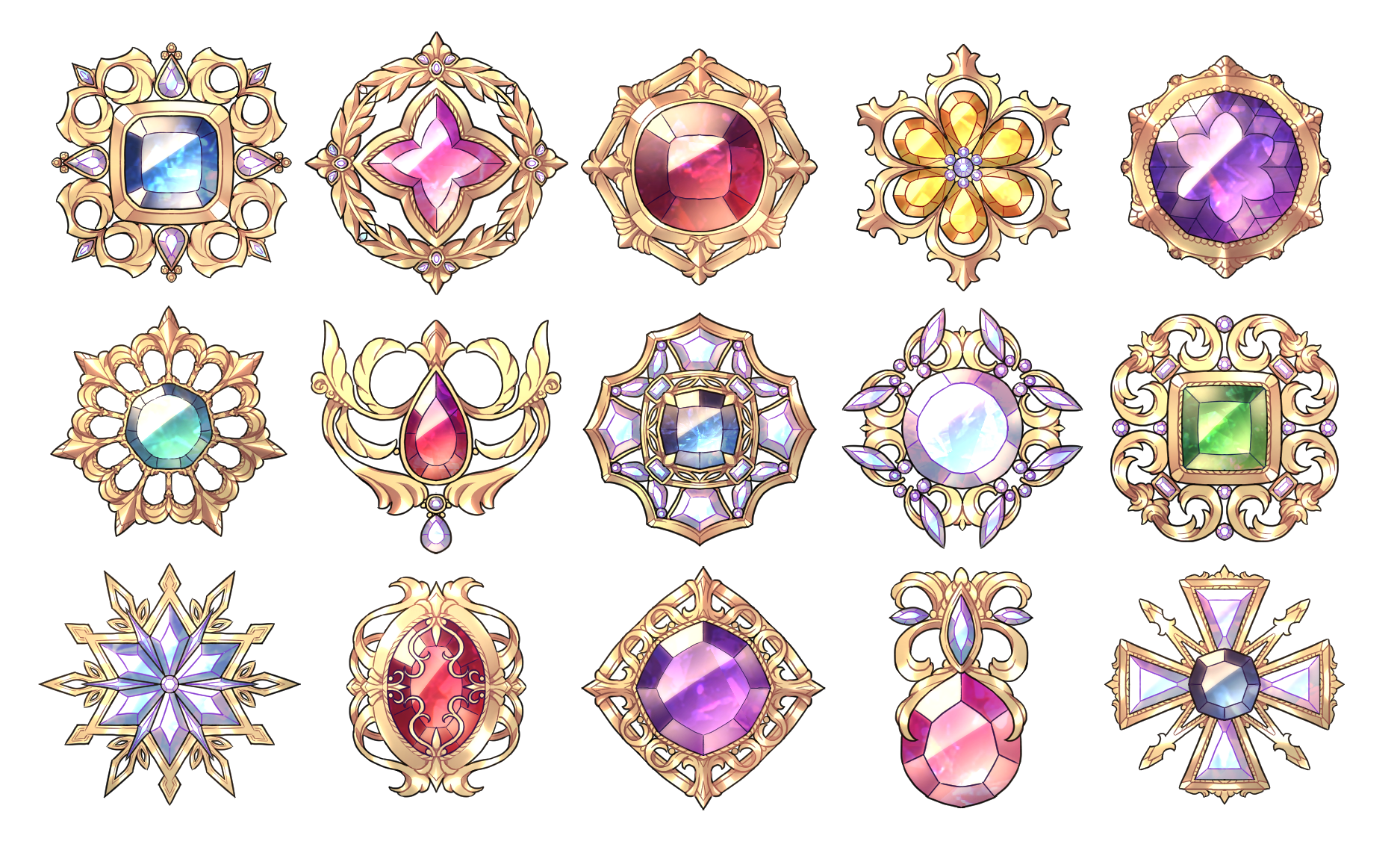 Jewelry Brooch Collection CLIP STUDIO ASSETS