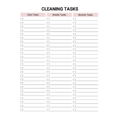 CLEANING TASKS CHECKLIST PLANNER PAGE V2 - CLIP STUDIO ASSETS