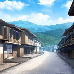 みにくる背景素材江戸編 宿場 街並みedo15 昼 Clip Studio Assets