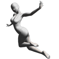 振り向き映えポーズ Clip Studio Assets