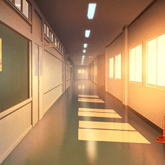 Background Material That Comes To See School Hen Hallway Oldschoolin12 Evening Clip Studio Assets