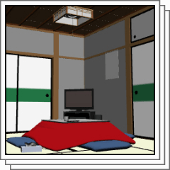 Japanese Style 6 Tatami Mats Kotatsu Type Clip Studio Assets