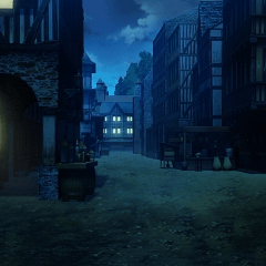 みにくる背景素材ファンタジー編 街並み011 Sb Road N 夜 Clip Studio Assets