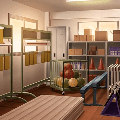 Background Material Retro School Dormitory Hen Gymnasium Warehouse Iris019y Evening Clip Studio Assets