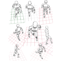 俯瞰 歩き素体 したがき用 Clip Studio Assets