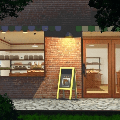 Bakery Appearance In The Night Look At The Background Material Store Hen 02 Shop Pan Out N Clip Studio Assets