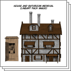 中世の家とバスルーム リニア Clip Studio Assets