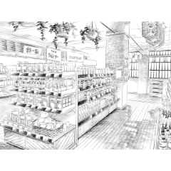 アナログ風 背景 スーパー コンビニ Clip Studio Assets