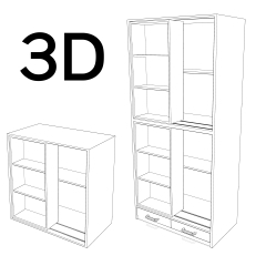 Modele 3d Bibliotheque Mobile Pas De Livres Petit Clip Studio Assets