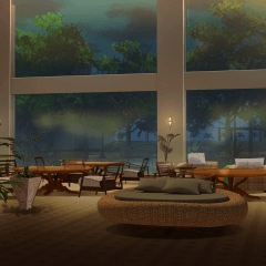 Background Material Leisure And Facilities Hen Hotel Lobby Snowmori 016n Night Clip Studio Assets