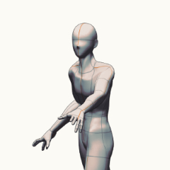 Reaching pose CLIP STUDIO ASSETS