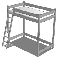 Semi double bed (loft bed) - CLIP STUDIO ASSETS