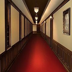 みにくる背景素材お屋敷編 廊下nexyashi007ｎ 夜 Clip Studio Assets