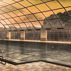 Background Material To See School Hen Pool Twschool006y Evening Clip Studio Assets