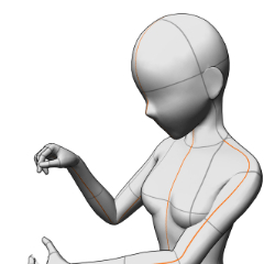 writing or painting pose. - CLIP STUDIO ASSETS