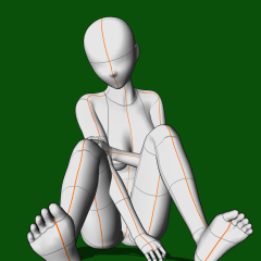 グラビアポーズ座り 胸を抱える Clip Studio Assets