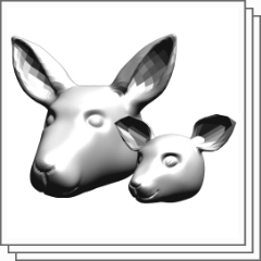 Kangaroo Head Set - With Ears - CLIP STUDIO ASSETS