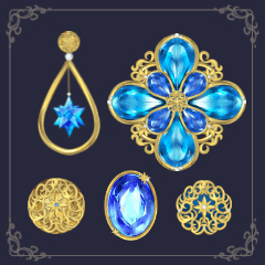 星と宝石のアクセサリーセットblue - CLIP STUDIO ASSETS
