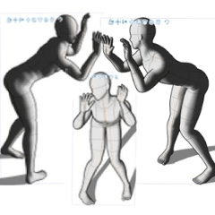 Male bend over against wall - CLIP STUDIO ASSETS