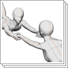 Two people who fell - CLIP STUDIO ASSETS