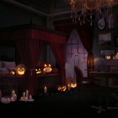 ハロウィン装飾の部屋(fan06Hw-room) - CLIP STUDIO ASSETS