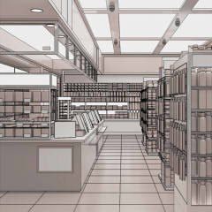 Convenience store 001 [Vector] - CLIP STUDIO ASSETS
