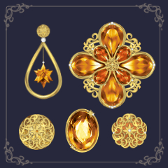 B*S様 宝石アクセサリーセット 星と宝石のアクセサリーセットorange - CLIP STUDIO ASSETS