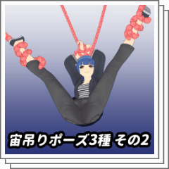 宙吊りポーズ3種 その2 Clip Studio Assets