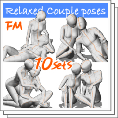 10 Pairs Relaxed Couples Poses Poses Relaxing Man And Woman Clip Studio Assets