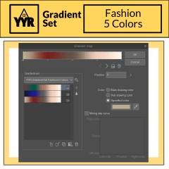 YYR Gradient Set Fashion 5 Colors - CLIP STUDIO ASSETS