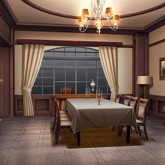 Background material Mansion meeting room ACoyashiki002n_ Night 