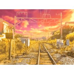 夕焼けの線路 - CLIP STUDIO ASSETS