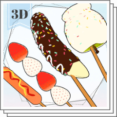 3d夏祭りの食べ物4種 Clip Studio Assets